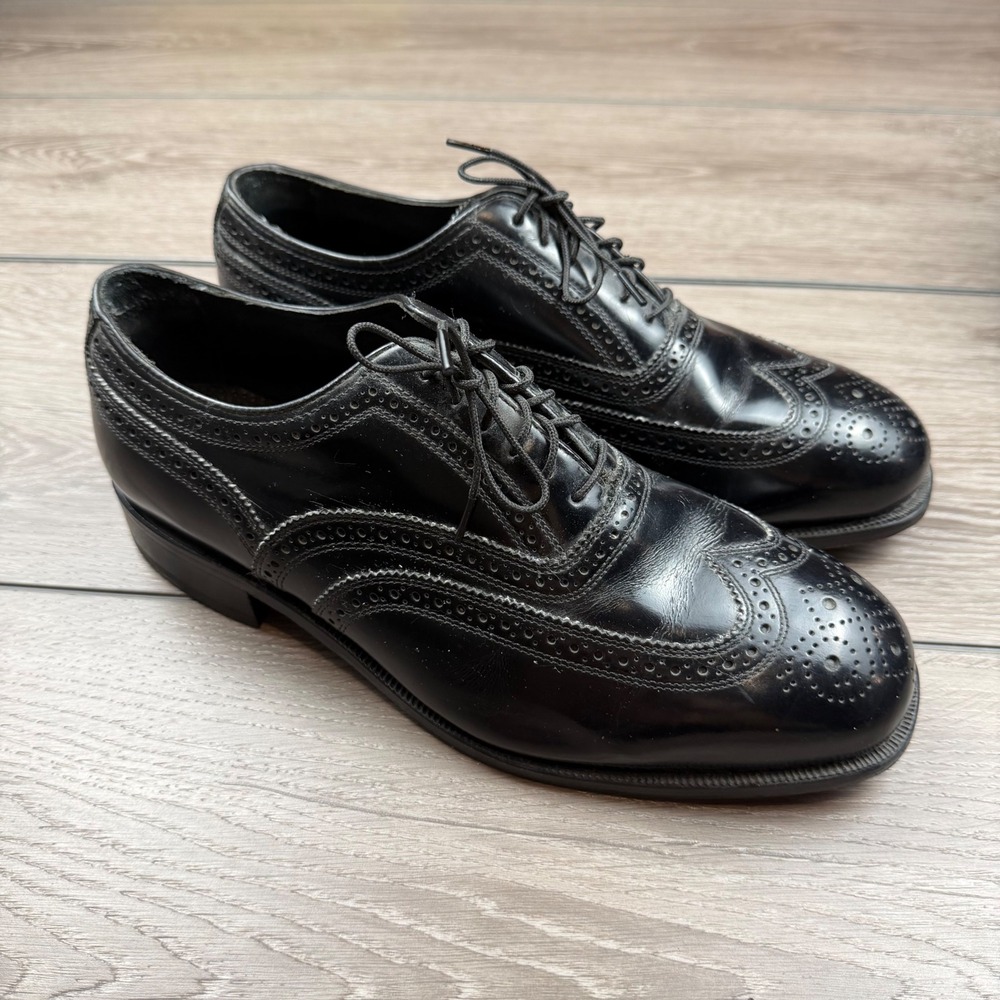 Florsheim Mens Wingtip Oxford Shoes Brogue Lace‎ Up Black 9.5